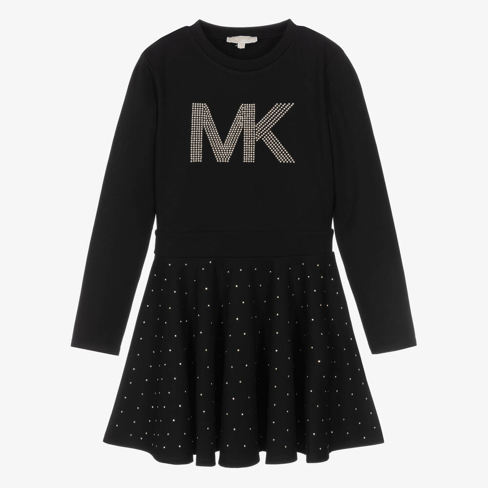 Michael Kors Kids Robe noire a clous Ado fille Childrensalon Outlet