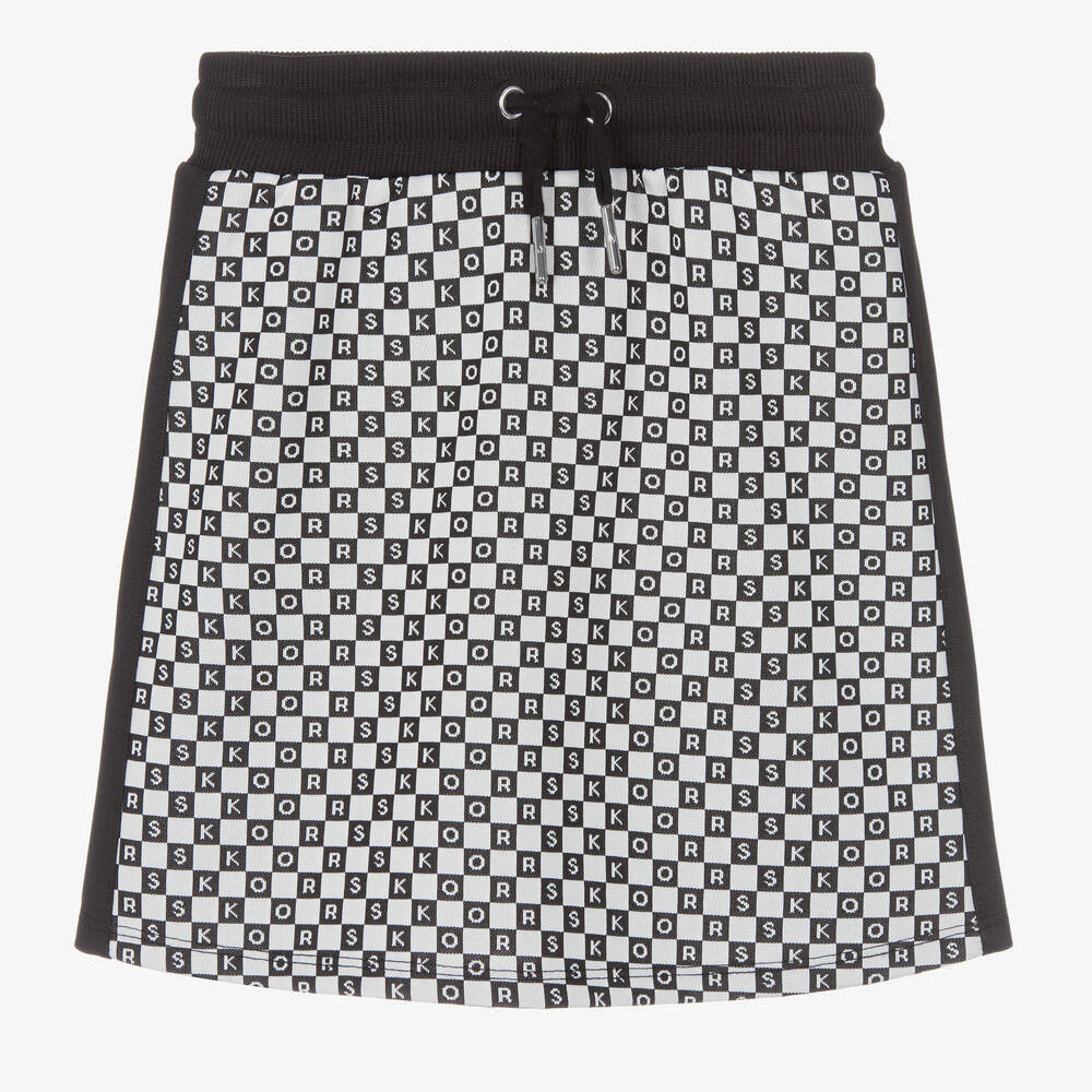 Michael Kors Kids - Teen Girls Black & White Check Logo Skirt | Childrensalon