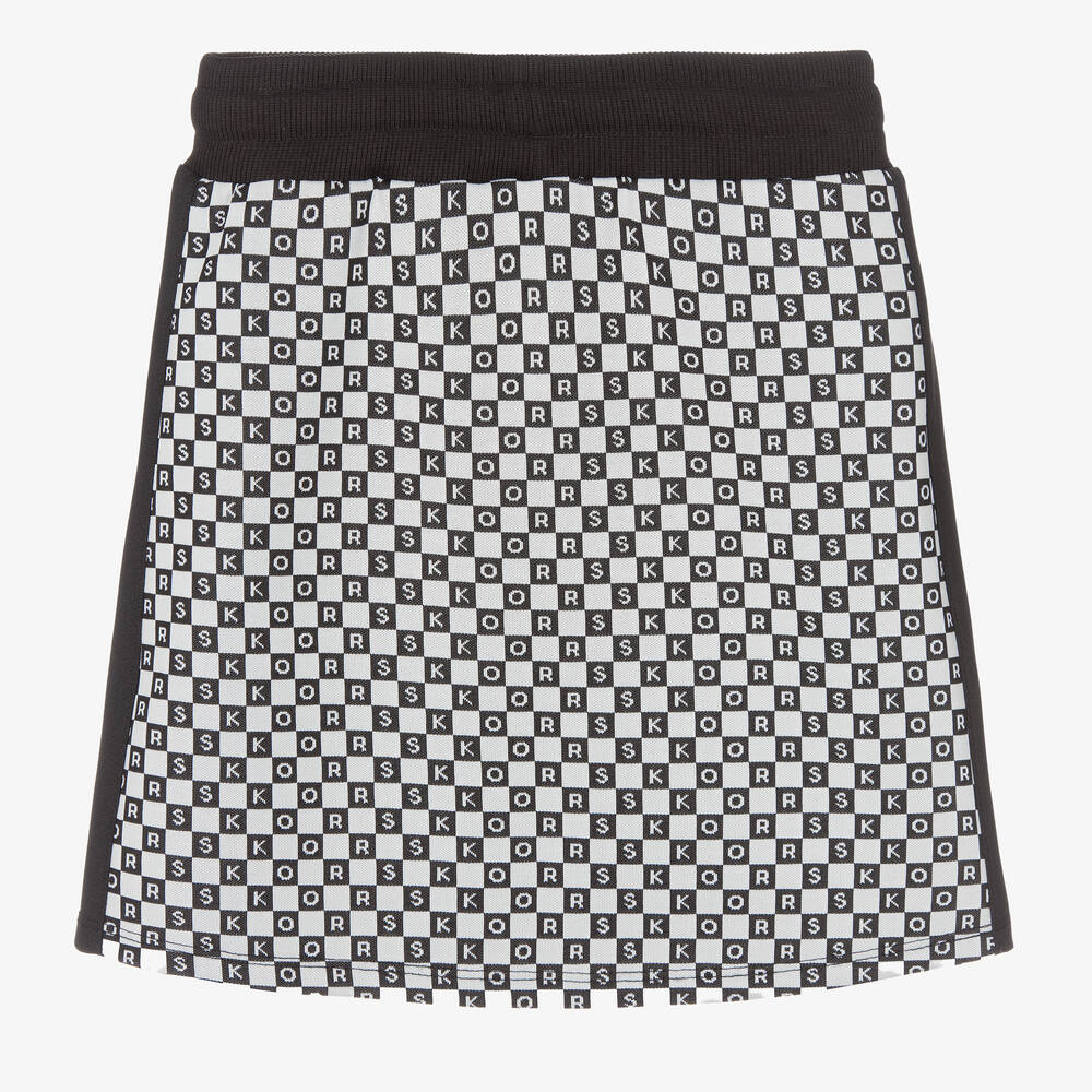 Michael Kors Kids Teen Girls Black White Check Logo Skirt