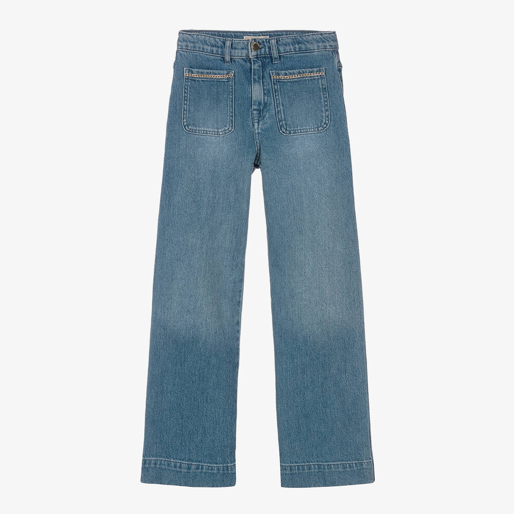 Michael Kors Kids-Teen Girls Blue Straight Denim Jeans | Childrensalon Outlet