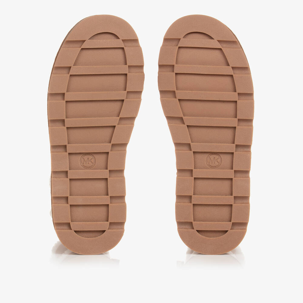 Michael Kors Kids-Teen Girls Brown & Gold Faux Suede Boots | Childrensalon Outlet