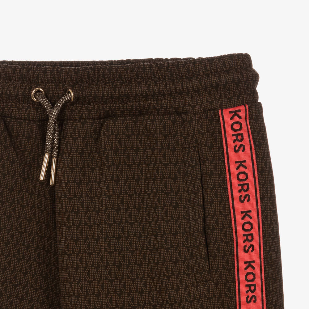 Michael Kors Kids-Teen Girls Brown monogram Joggers | Childrensalon Outlet