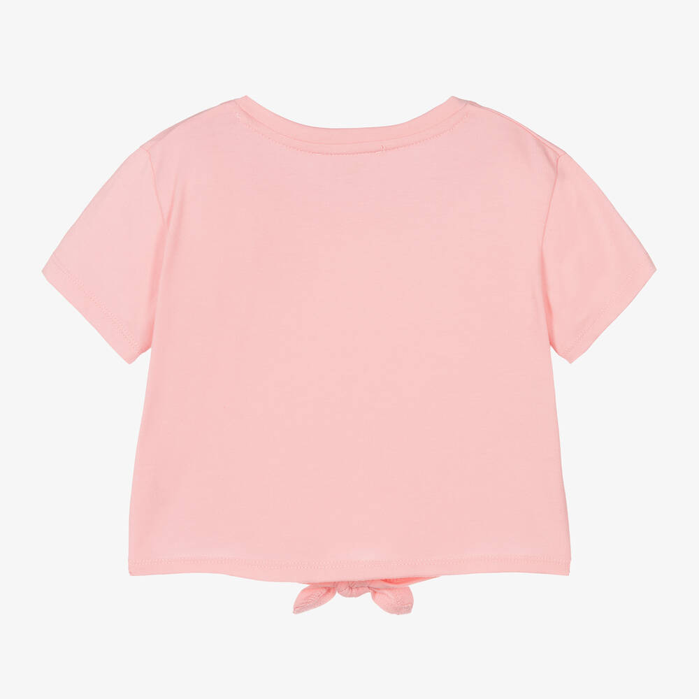 Michael Kors Kids-Teen Girls Cropped Pink Logo T-Shirt | Childrensalon Outlet
