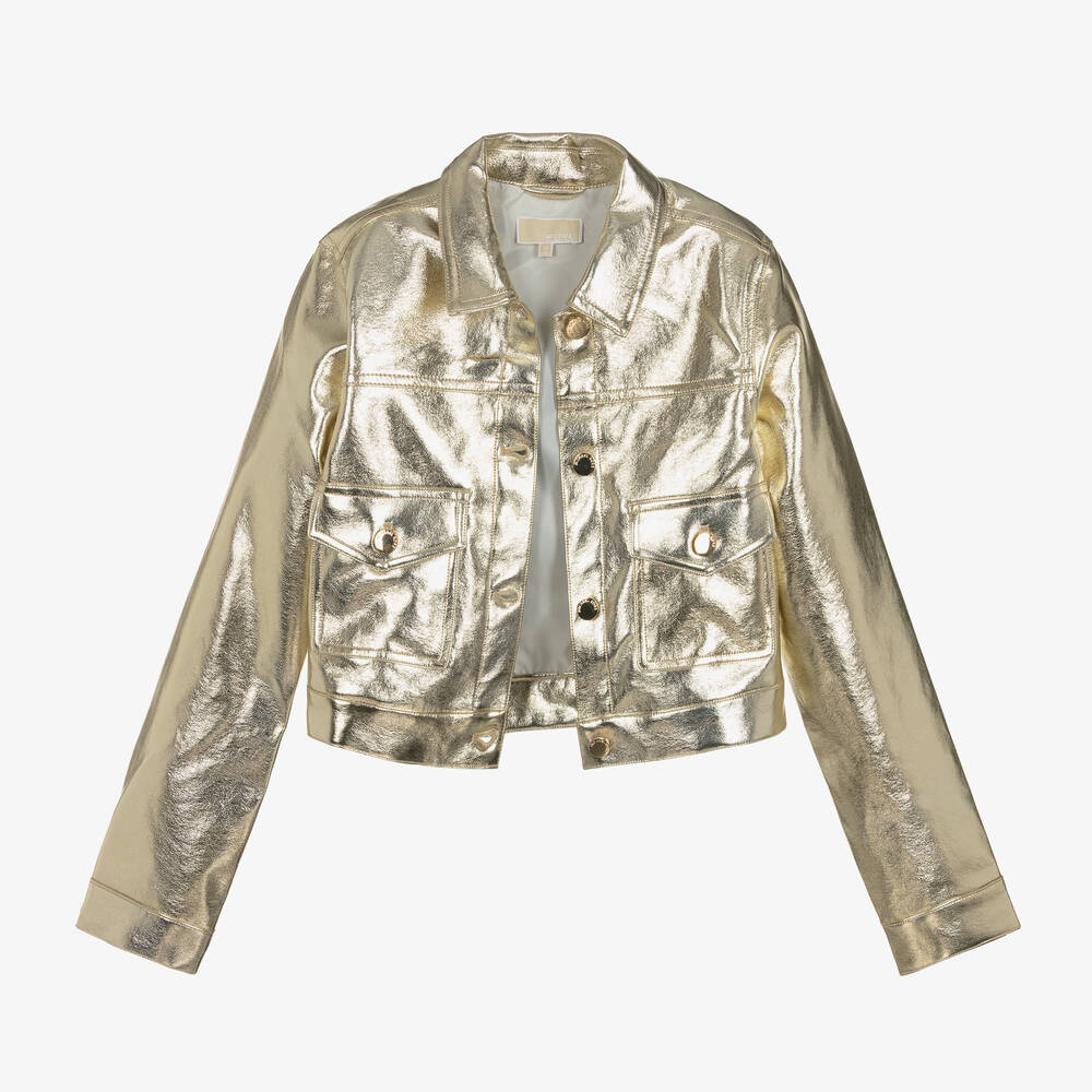 Metallic faux leather jacket online