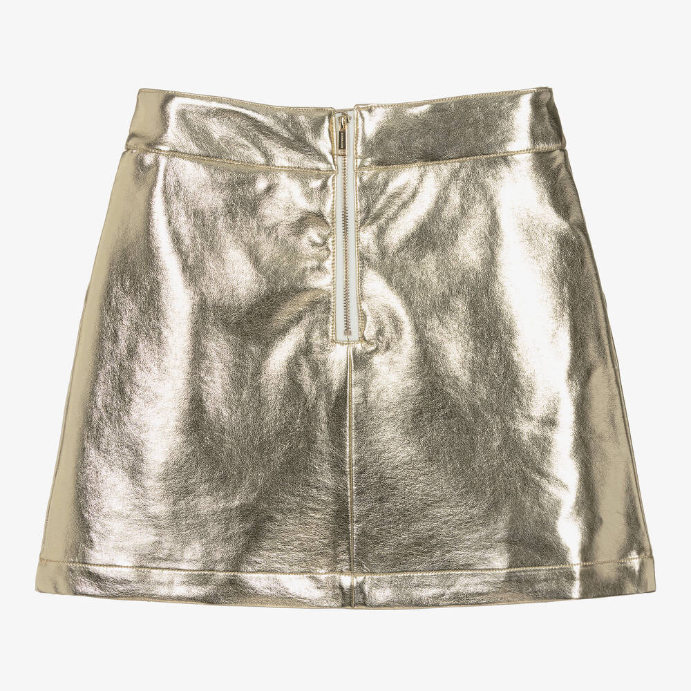 Michael Kors Kids-Teen Girls Gold Faux Leather Skirt | Childrensalon Outlet