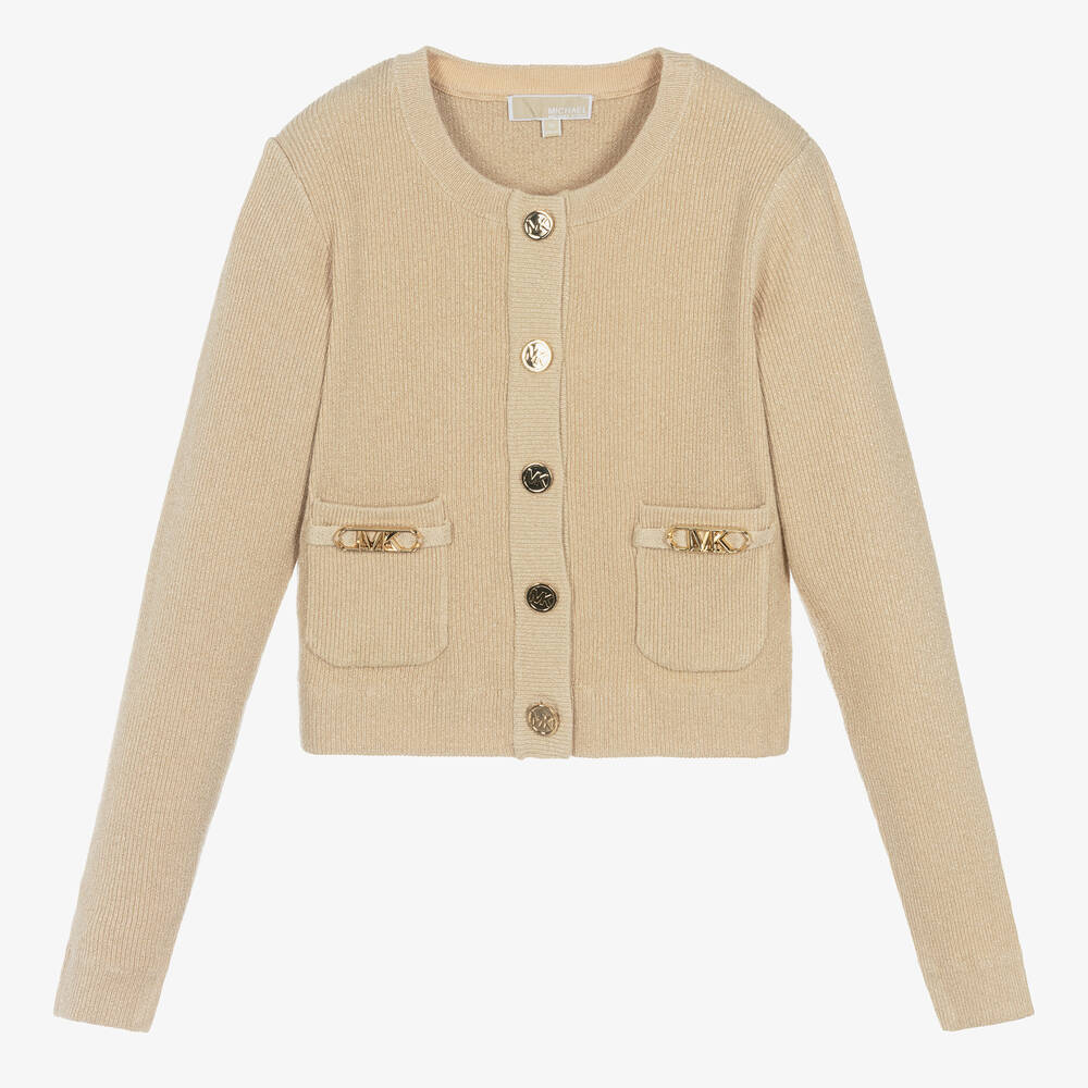 Gold cardigan girl cheap