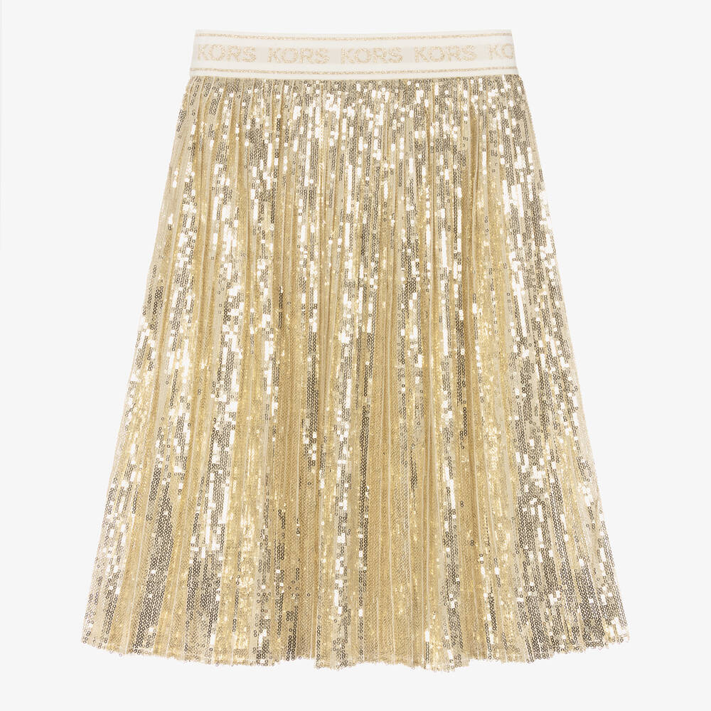 Michael Kors Kids-Teen Girls Gold Sequin Skirt | Childrensalon Outlet