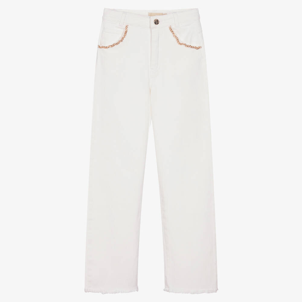 Michael Kors Kids - Elfenbeinfarbene Teen Baumwolljeans | Childrensalon