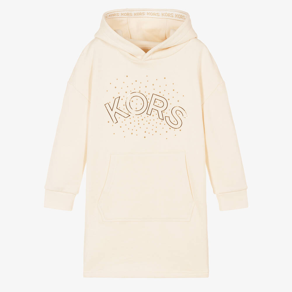 Michael Kors Kids - Кремовое хлопковое платье-свитшот | Childrensalon