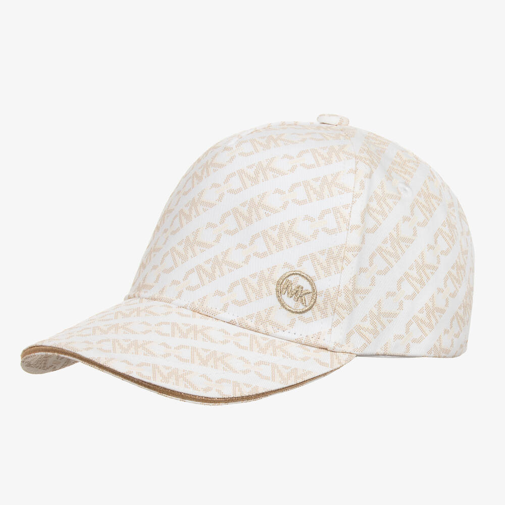 Michael Kors Kids-Teen Girls Ivory Empire Cotton Cap | Childrensalon Outlet