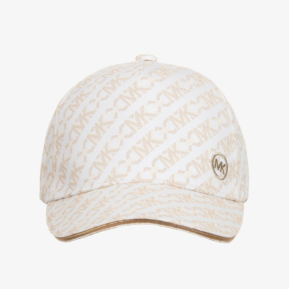 Michael Kors Kids-Teen Girls Ivory Empire Cotton Cap | Childrensalon Outlet