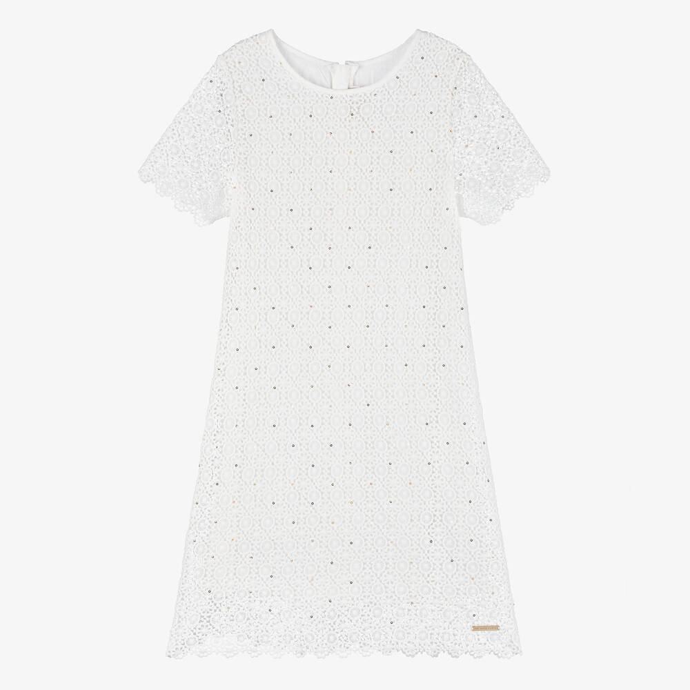Michael Kors Kids-Teen Girls Ivory Guipure Lace Dress | Childrensalon Outlet