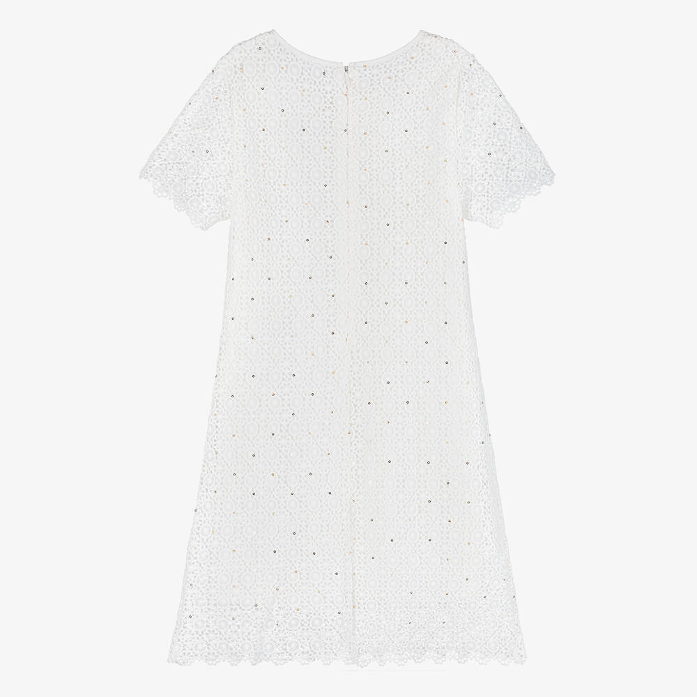 Michael Kors Kids-Teen Girls Ivory Guipure Lace Dress | Childrensalon Outlet