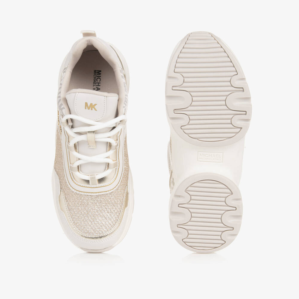 Michael Kors Kids-Teen Girls Ivory MK Monogram Trainers | Childrensalon Outlet