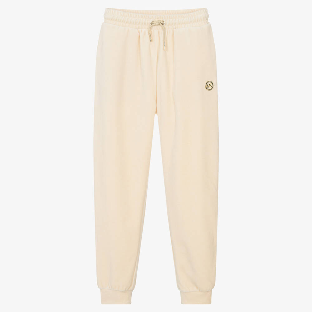 Michael Kors Kids - Elfenbeinfarbene Teen Velours-Jogginghose (M) | Childrensalon