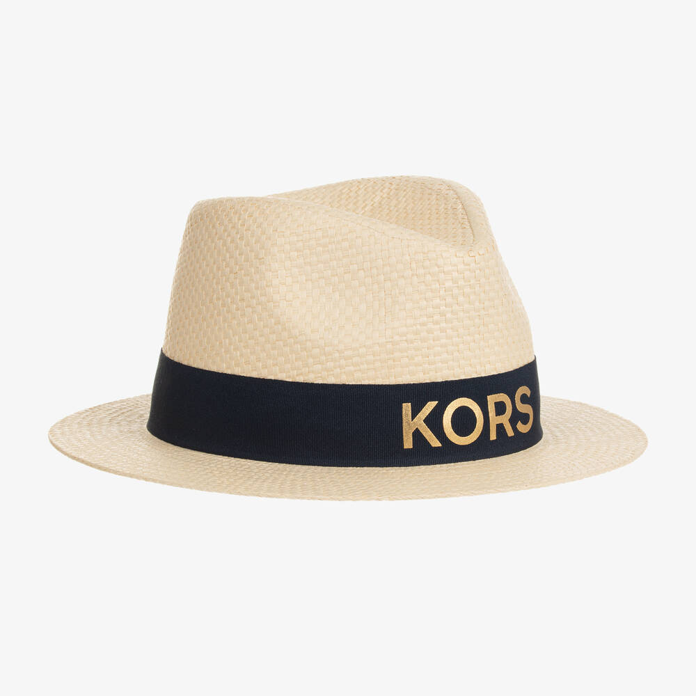 Michael Kors Kids-Teen Girls Light Beige Straw Hat | Childrensalon Outlet