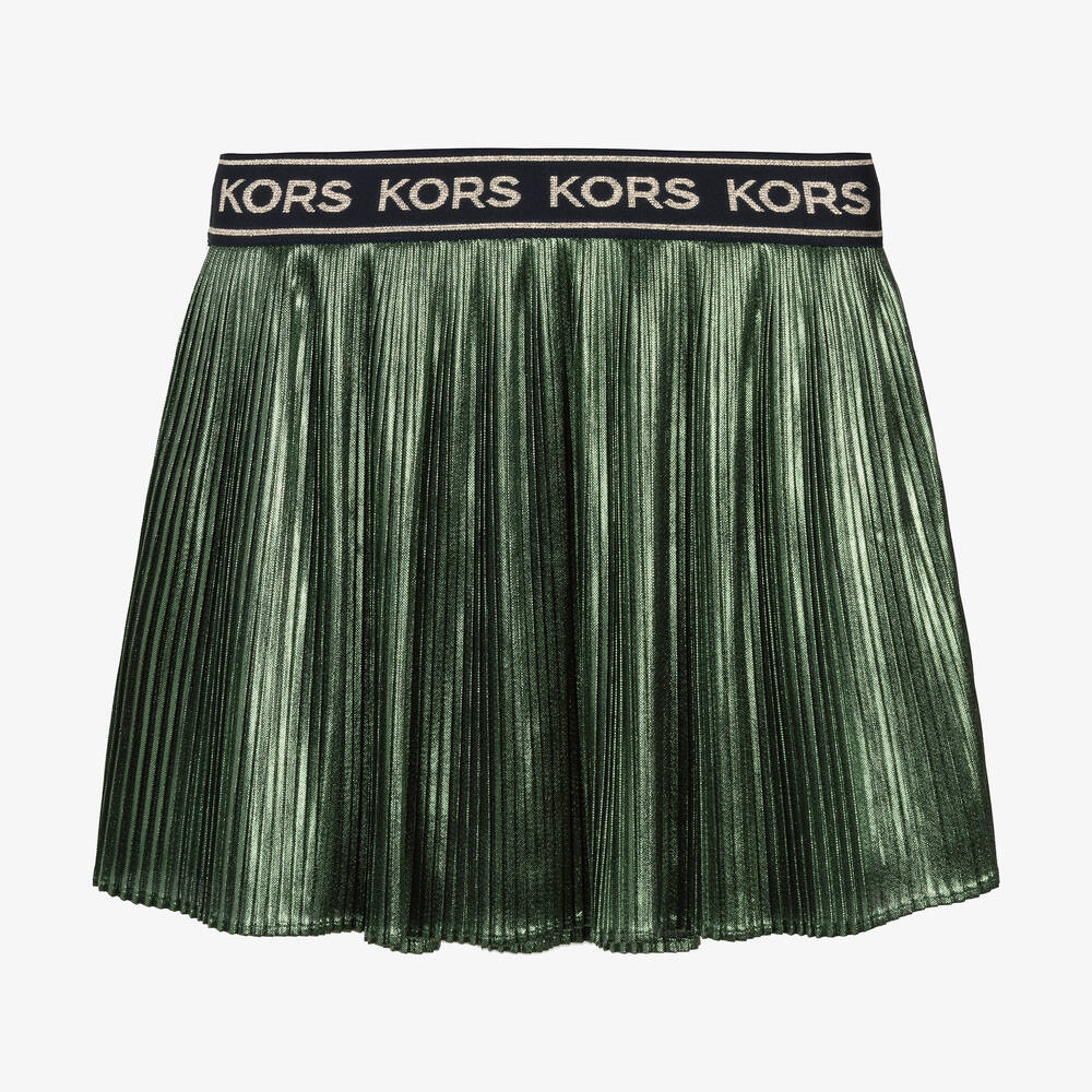 Metallic pleated skirt short top