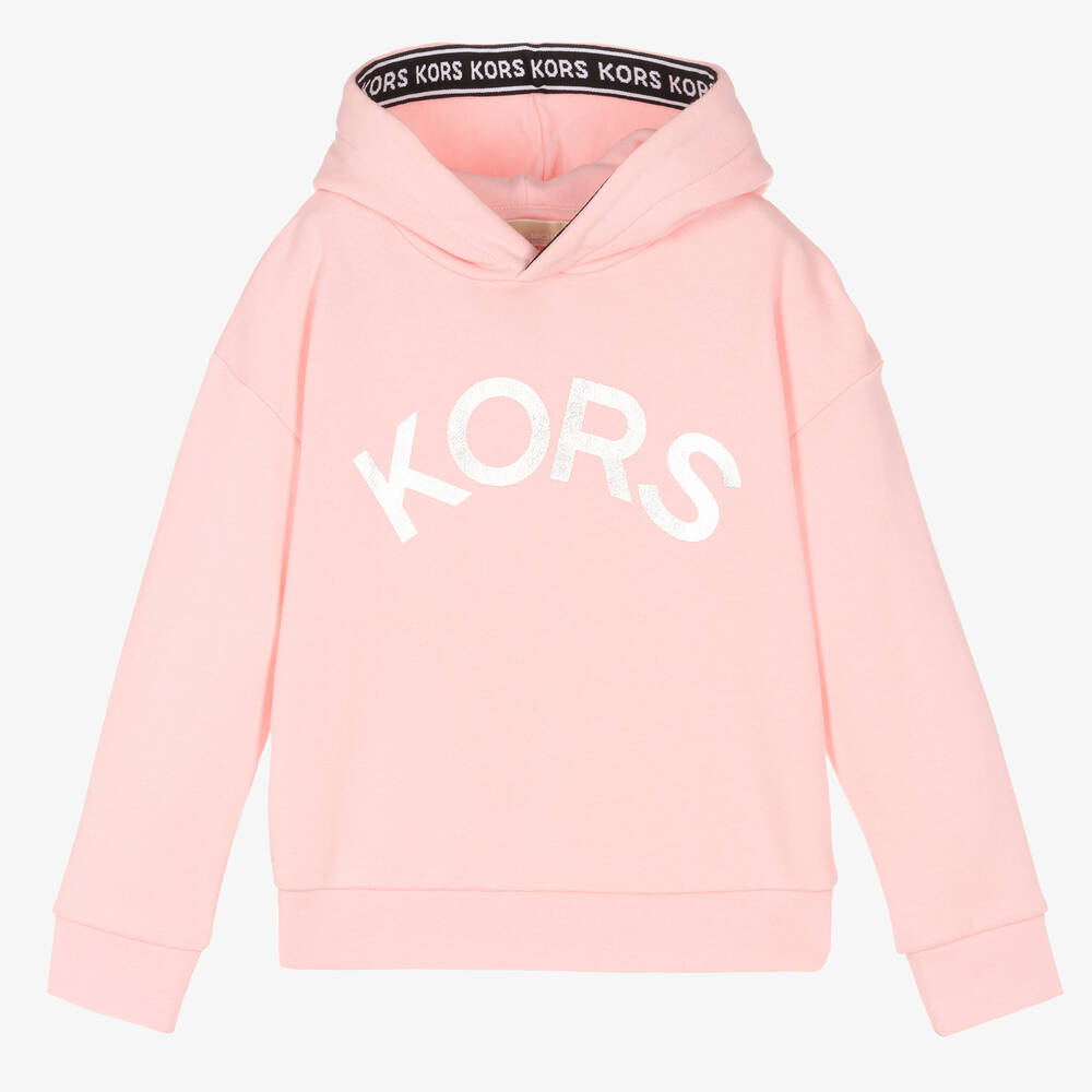 Michael Kors Kids - Teen Girls Pink Cotton Logo Hoodie | Childrensalon