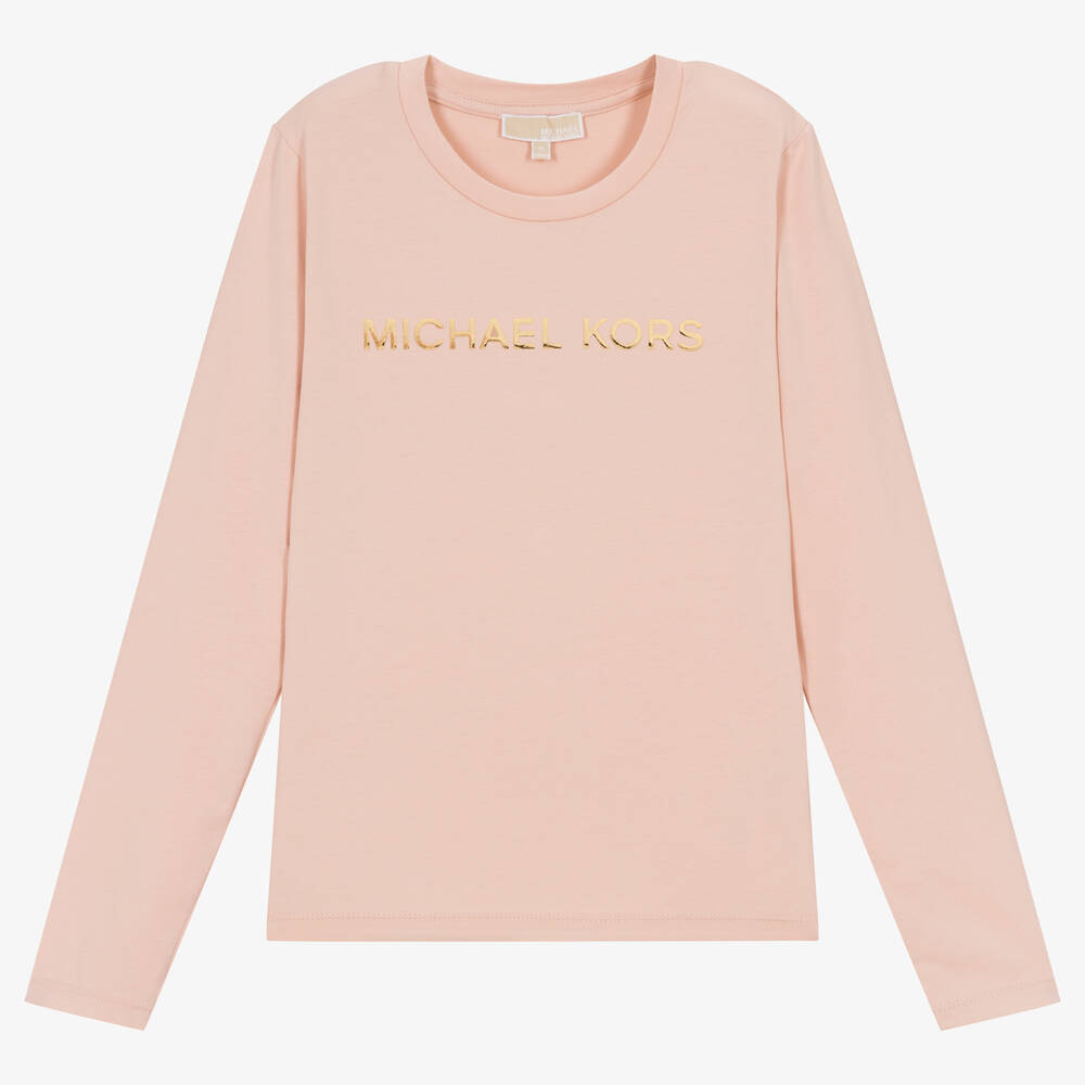 Michael Kors Kids - Teen Girls Pink & Gold Cotton Top | Childrensalon