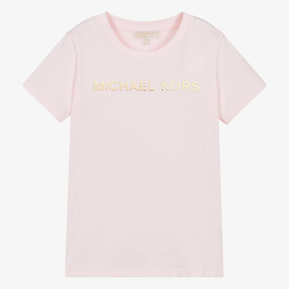 Michael Kors Kids-Teen Girls Pink Organic Cotton T-Shirt | Childrensalon Outlet