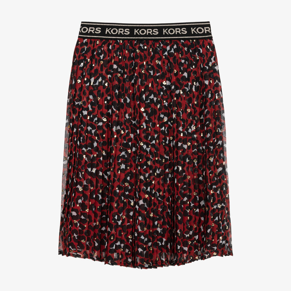 Michael Kors Kids - Teen Girls Red Pleated Chiffon Skirt | Childrensalon