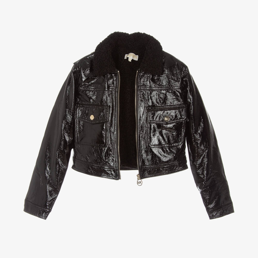 Michael michael kors cropped leather jacket top