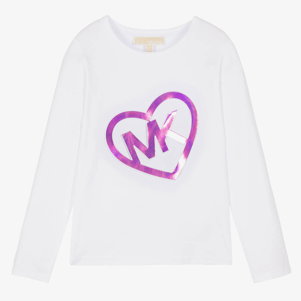 Michael Kors Kids - Teen Girls White Cotton Logo Top | Childrensalon