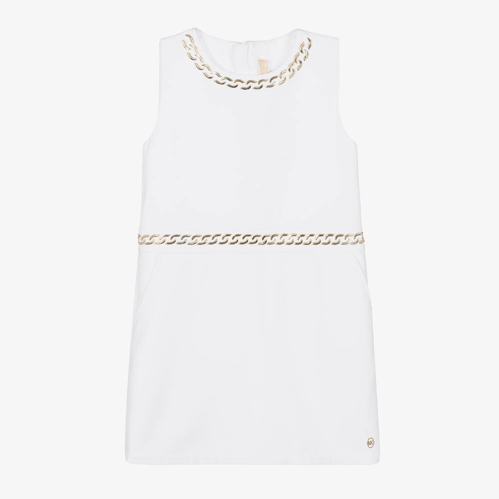 Michael Kors Kids - Teen Girls White Crêpe Shift Dress | Childrensalon