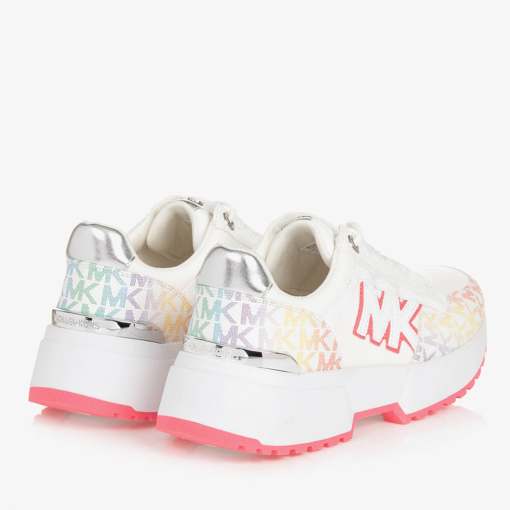 Michael Kors Kids-Teen Girls White MK Monogram Trainers | Childrensalon Outlet