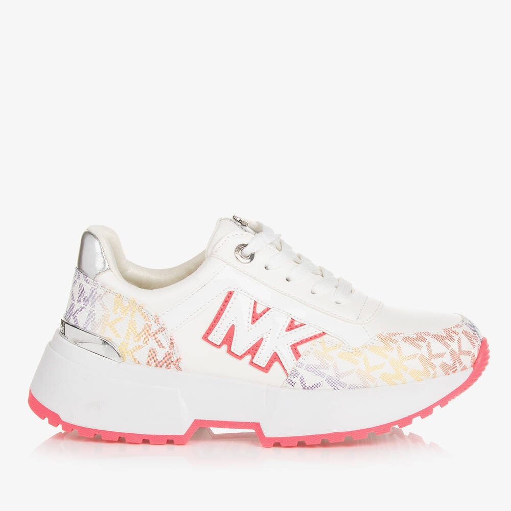 Michael Kors Kids-Teen Girls White MK Monogram Trainers | Childrensalon Outlet