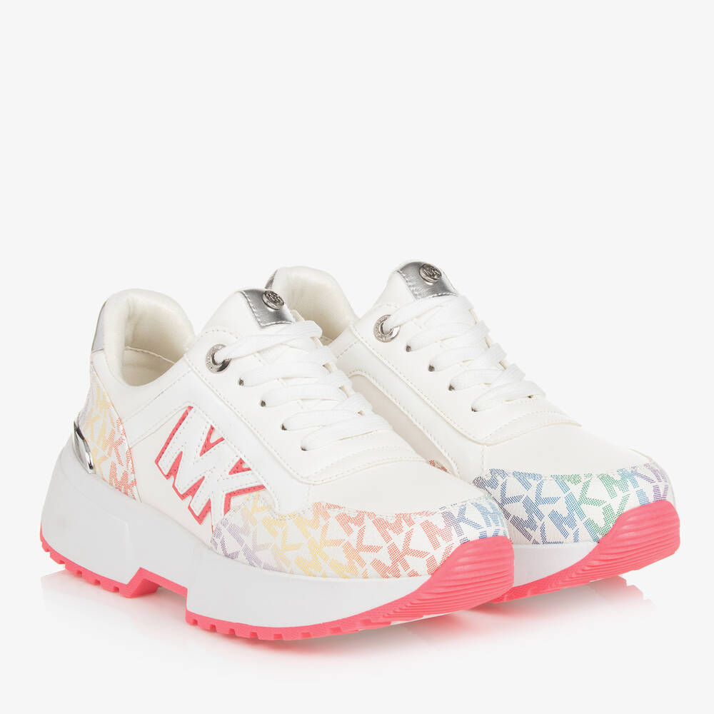 Teen Girls White MK Monogram Trainers