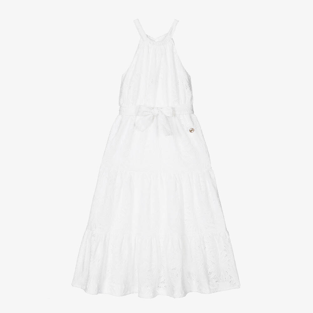 Michael Kors Kids-White Broderie Anglaise Dress | Childrensalon Outlet