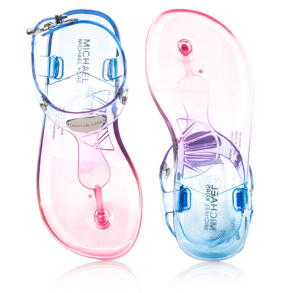 Michael Kors Kids - Pink & Blue Jelly Sandals | Childrensalon Outlet