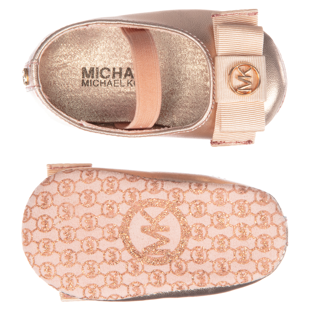 Michael Kors Kids Rose Gold Ballerina Baby Shoes