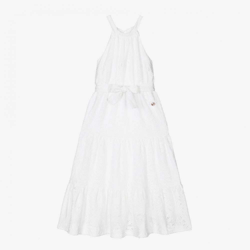 Michael Kors Kids - Белое платье с вышивкой английской гладью | Childrensalon