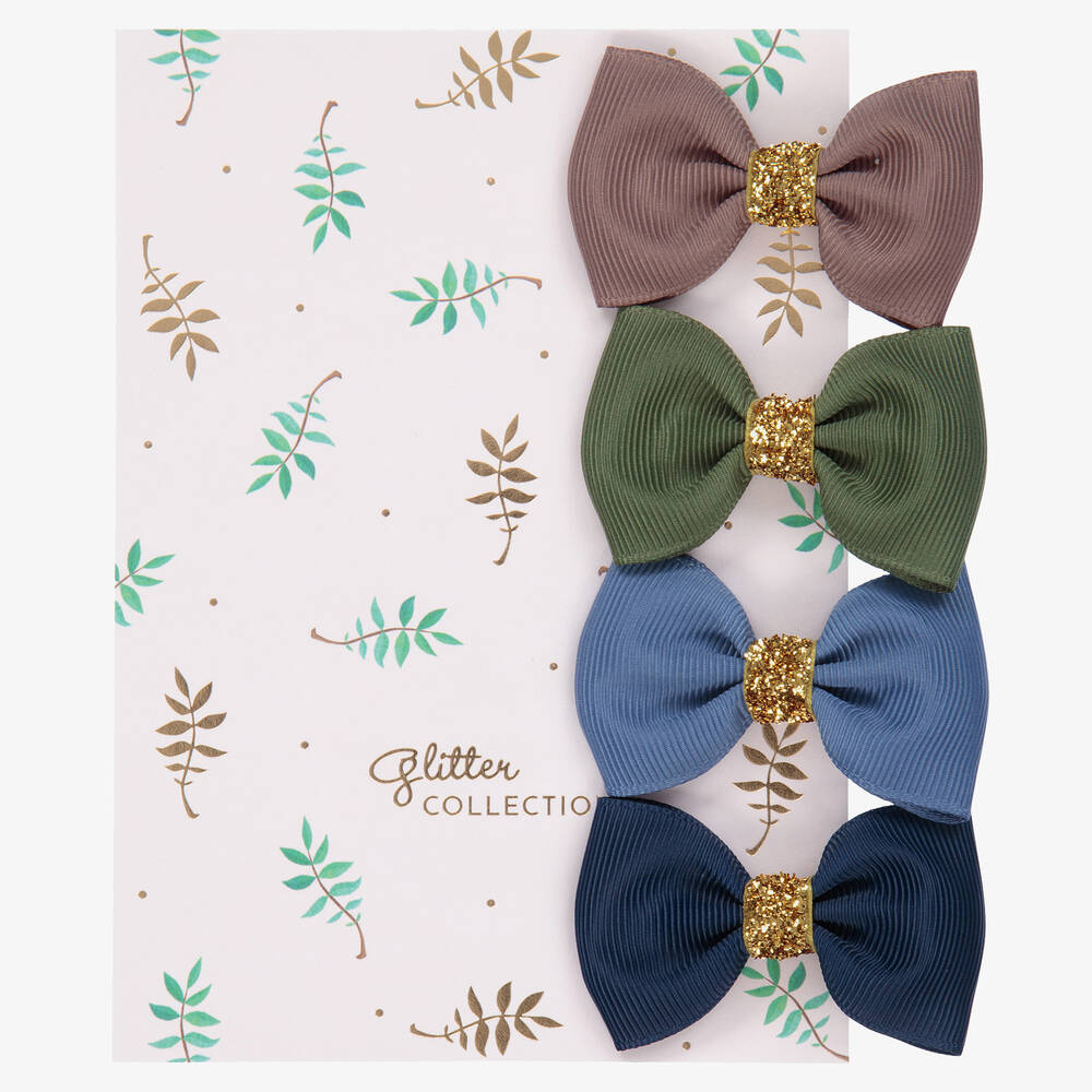 Milledeux-مشبك فيونكة للشعر ساتان بألوان متعددة (عدد 4) | Childrensalon Outlet