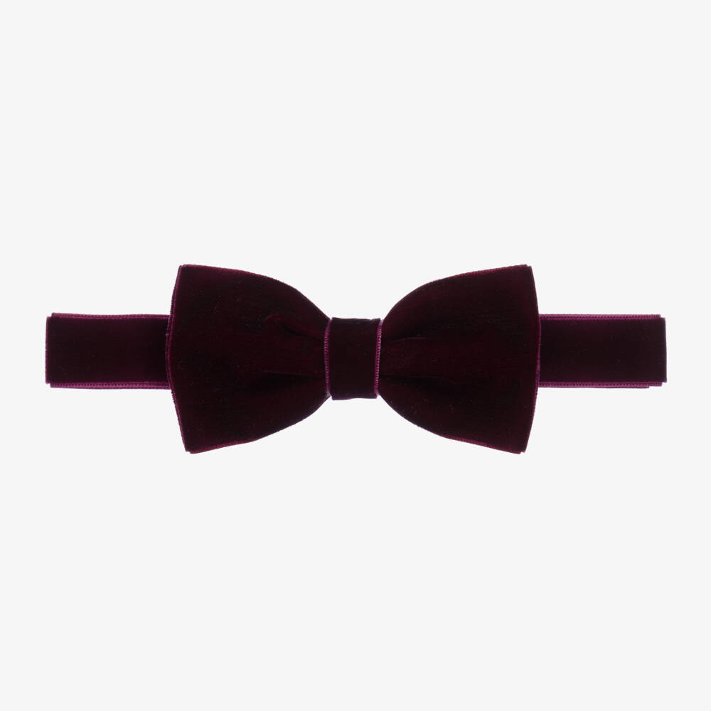 Milledeux-Boys Burgundy Velvet Necktie | Childrensalon Outlet