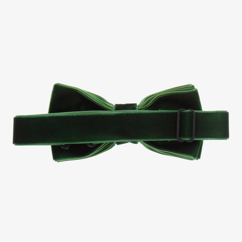 Milledeux-Boys Emerald Velvet Neck Bow | Childrensalon Outlet