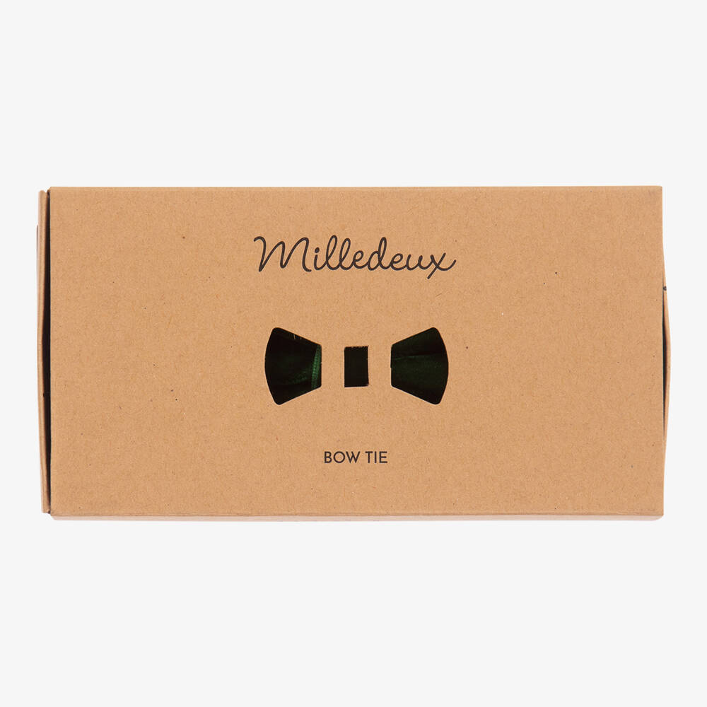 Milledeux-Boys Emerald Velvet Neck Bow | Childrensalon Outlet