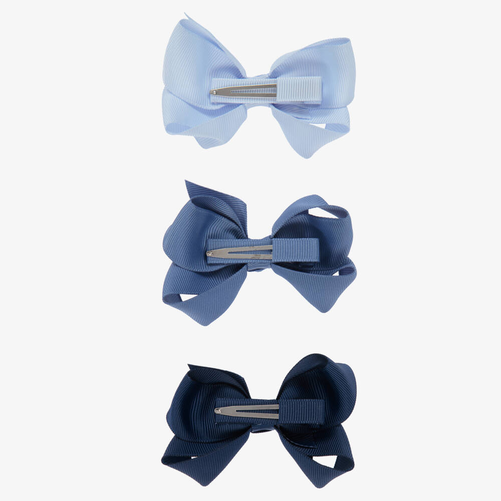 ميلو دو-مشبك للشعر ساتان لون أزرق عدد 3 (8 سم) | Childrensalon Outlet