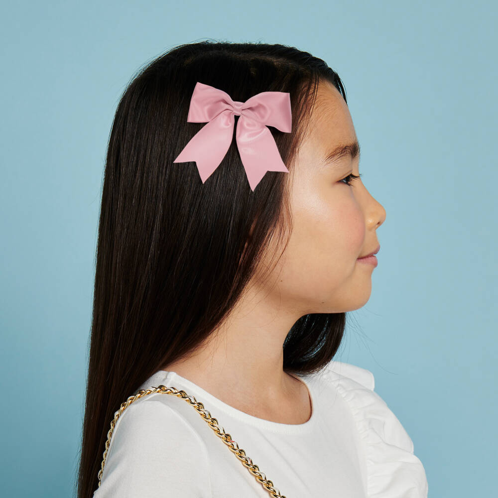 Milledeuх-Заколка с атласной лентой розового цвета для девочек | Childrensalon Outlet