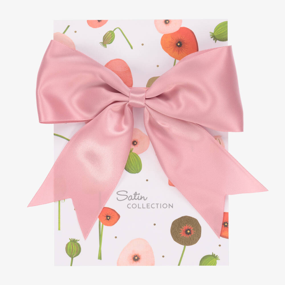 Milledeuх-Заколка с атласной лентой розового цвета для девочек | Childrensalon Outlet