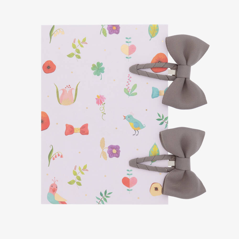 ميلو دو-مشبك للشعر فيونكة لون رمادي للبنات (عدد 2) | Childrensalon Outlet