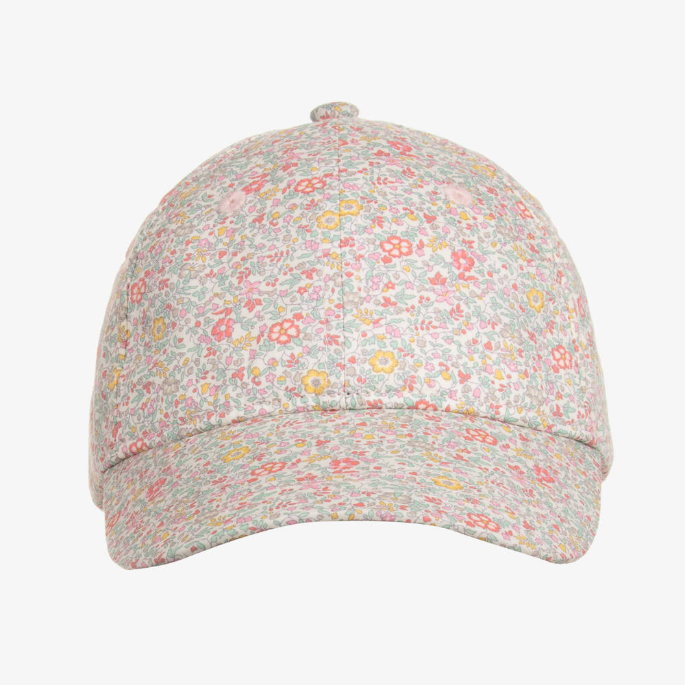 Milledeuх-Розовая бейсболка с цветочным принтом Liberty | Childrensalon Outlet