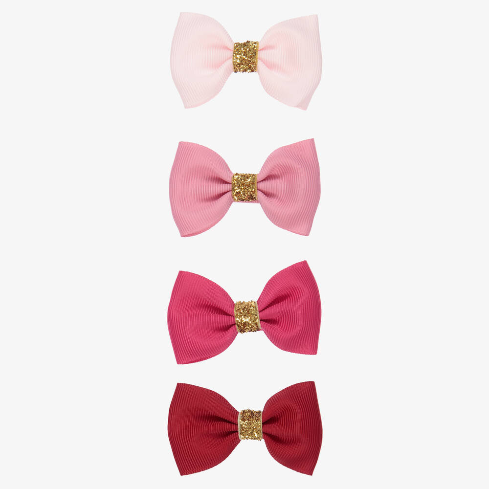 Milledeux-Girls Pink Hair Clips (4 Pack) | Childrensalon Outlet