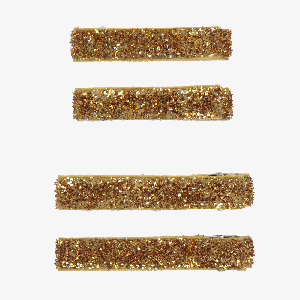 Milledeux - Lot de 4 barrettes dorées (6 cm) | Childrensalon
