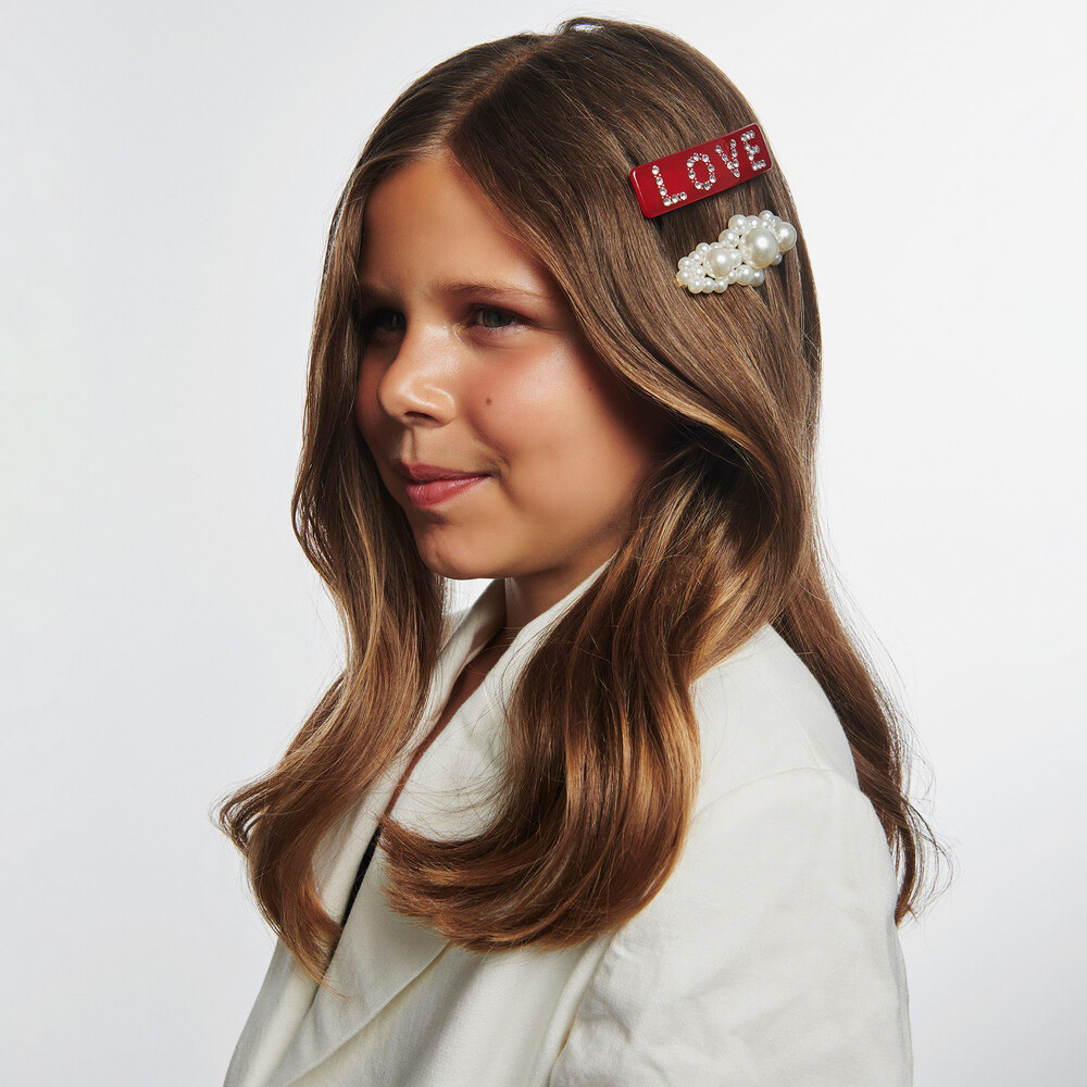 Milledeux-مشبك شعر لون ذهبي مزين بلؤلؤ (8.5سم) | Childrensalon Outlet