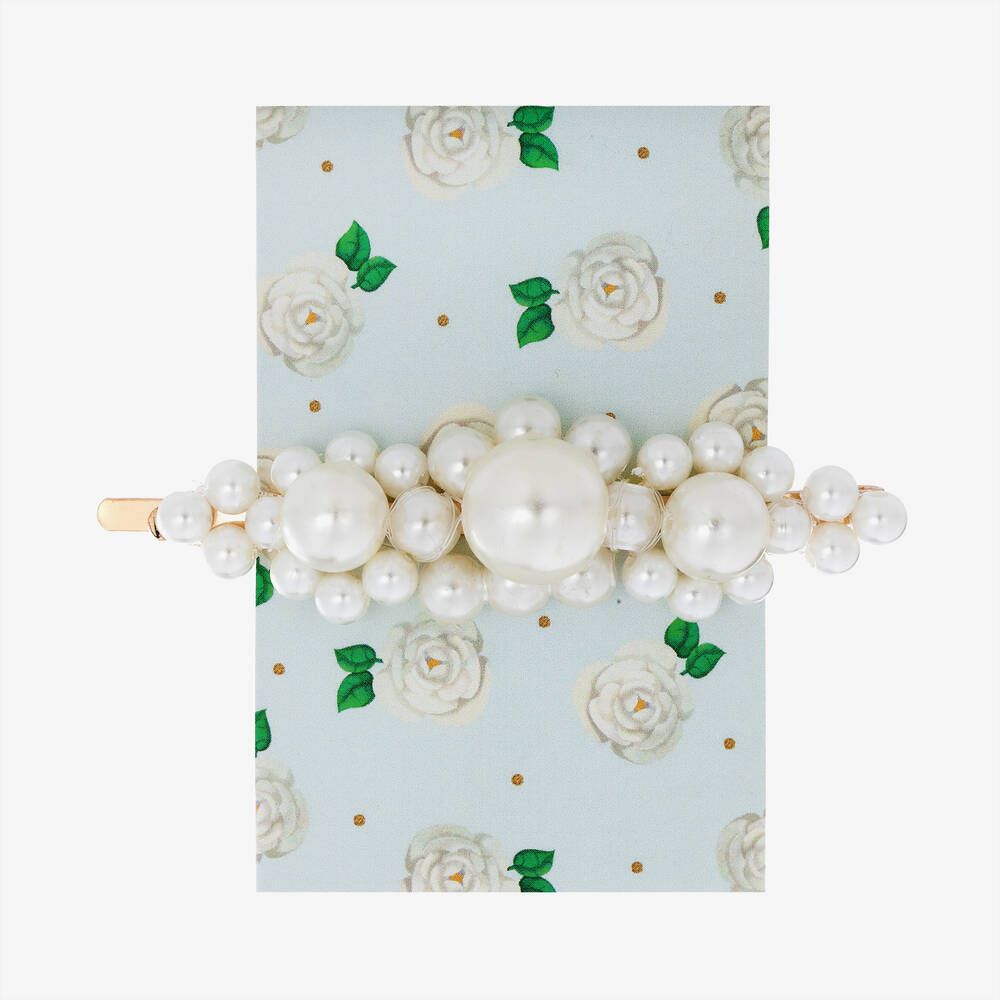 Milledeux-مشبك شعر لون ذهبي مزين بلؤلؤ (8.5سم) | Childrensalon Outlet