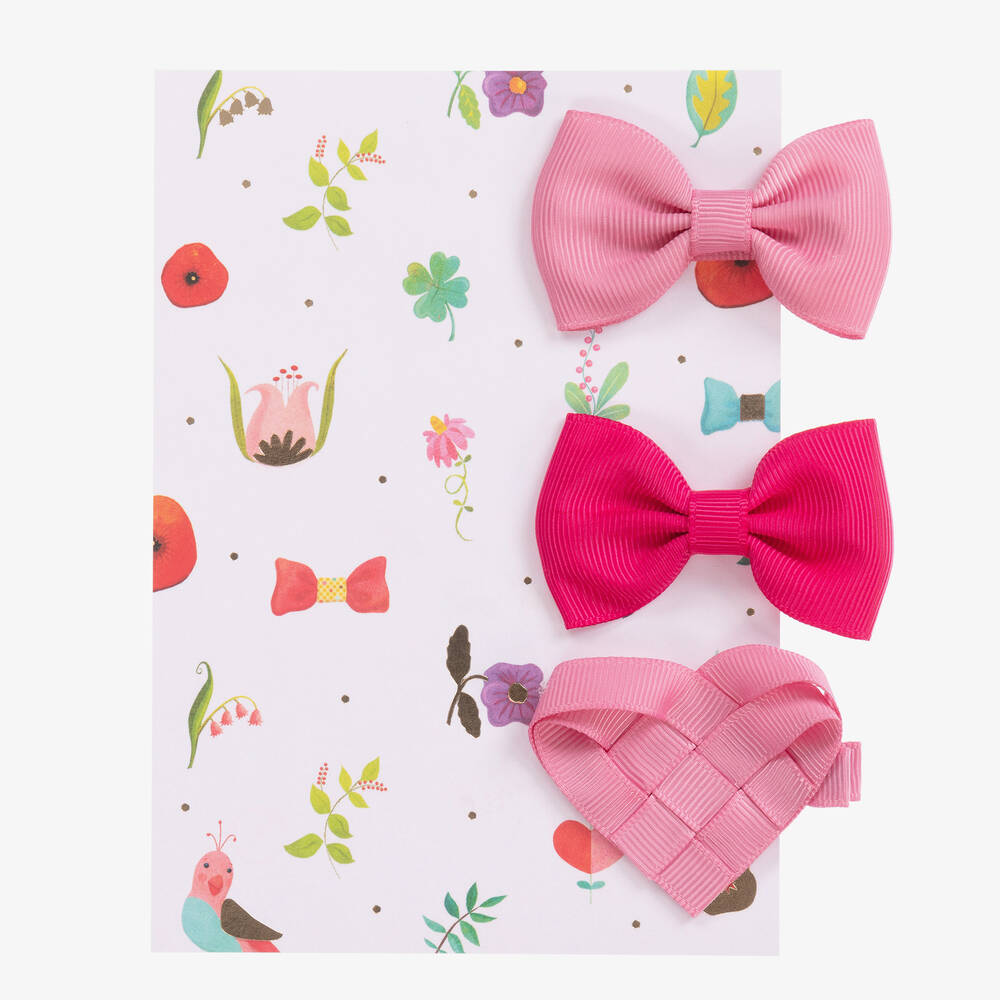 Milledeux-Hearts & Bows Hair Clips (3 Pack) | Childrensalon Outlet