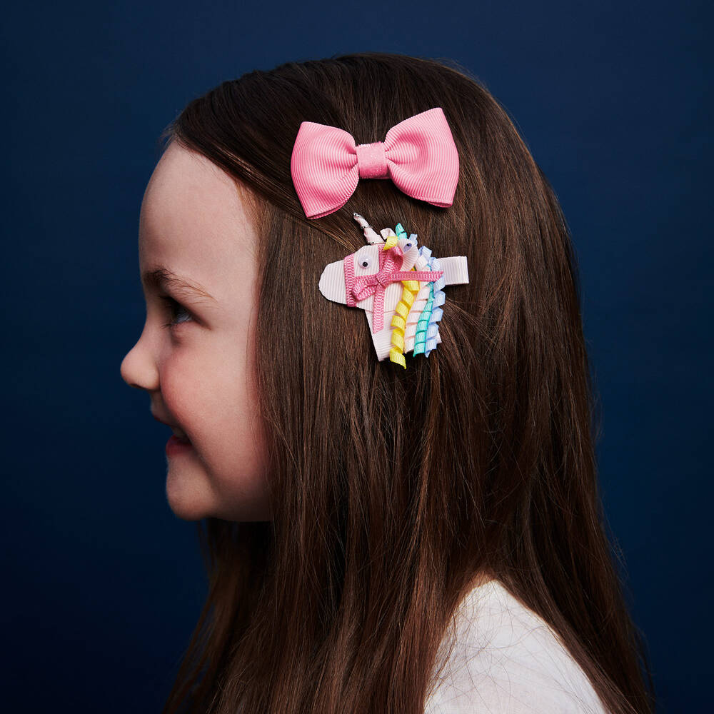 Milledeux-Hearts & Bows Hair Clips (3 Pack) | Childrensalon Outlet